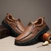Men's Casual Genuine Leather Slip-On Shoes - Large Size, Comfortable Autumn/Winter Style