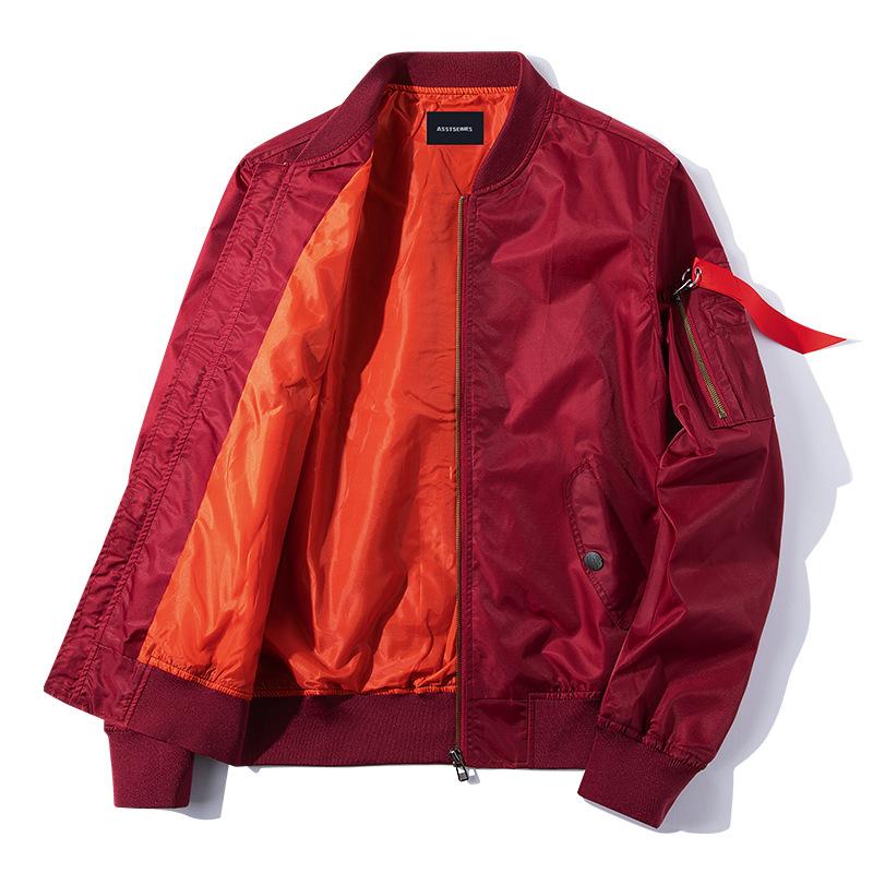 Spring and Autumn Large Men's Sports Casual Stand Neck Jacket Pilot Coat Men's Loose Baseball Top
