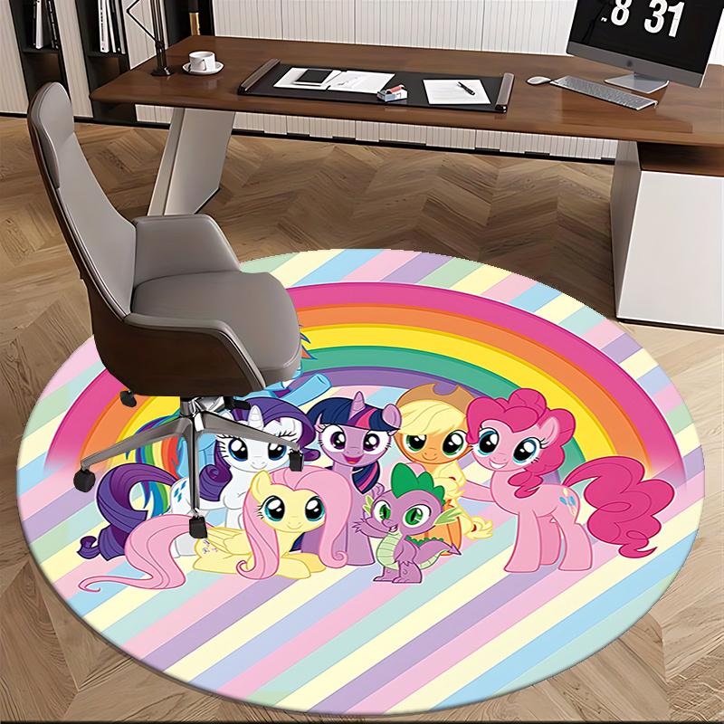 My Little Pony Chair Mat Round Carpet - Rainbow Decor for Home Office Living Room Bedroom Gift0244b