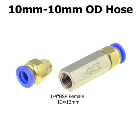 Zawór zwrotny pneumatyczny 6mm 8mm 10mm 1/4 Średnica zewnętrzna Węża Zawór jednokierunkowy Powietrze Gaz Jednokierunkowy Mosiężny Zawór Adapter do Rury Kompresora Powietrza