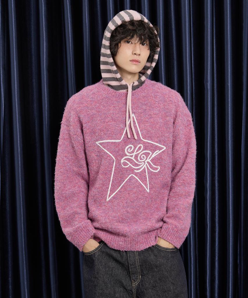 WAIKEI Star Line Boucle Knit Pink
