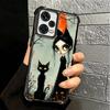 Black Cat Witch Aesthetics Plating Phone Case For Xiaomi Redmi Note 14 15 Pro Plus 13 12 11 11S 11T 10 9S 9 5G Anti-Fall Airabag