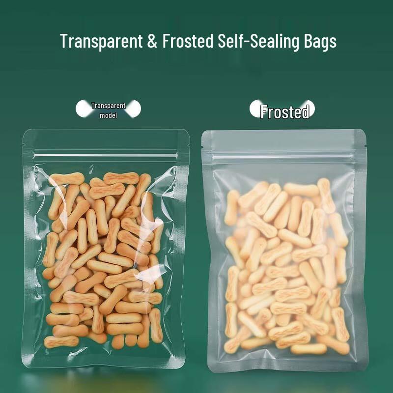 COFLYEE Frosted Flat Bottom Ziplock Food Storage Bags