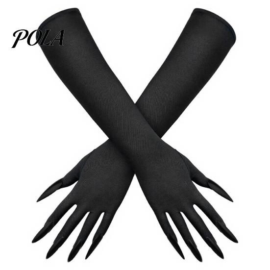 Festival Performance Accessories 1 Pair Halloween Ghost Claw Gloves, Long Fingernail Witch Costume Outfit Essentials Accessory, Dark Party Prop