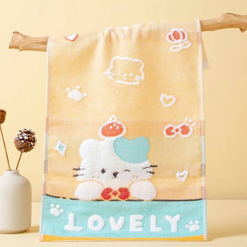 Soft Absorbent Cotton Cartoon Towel for Kids – Skin-Friendly Face Wash Towel, Perfect for Kindergarten and Babies