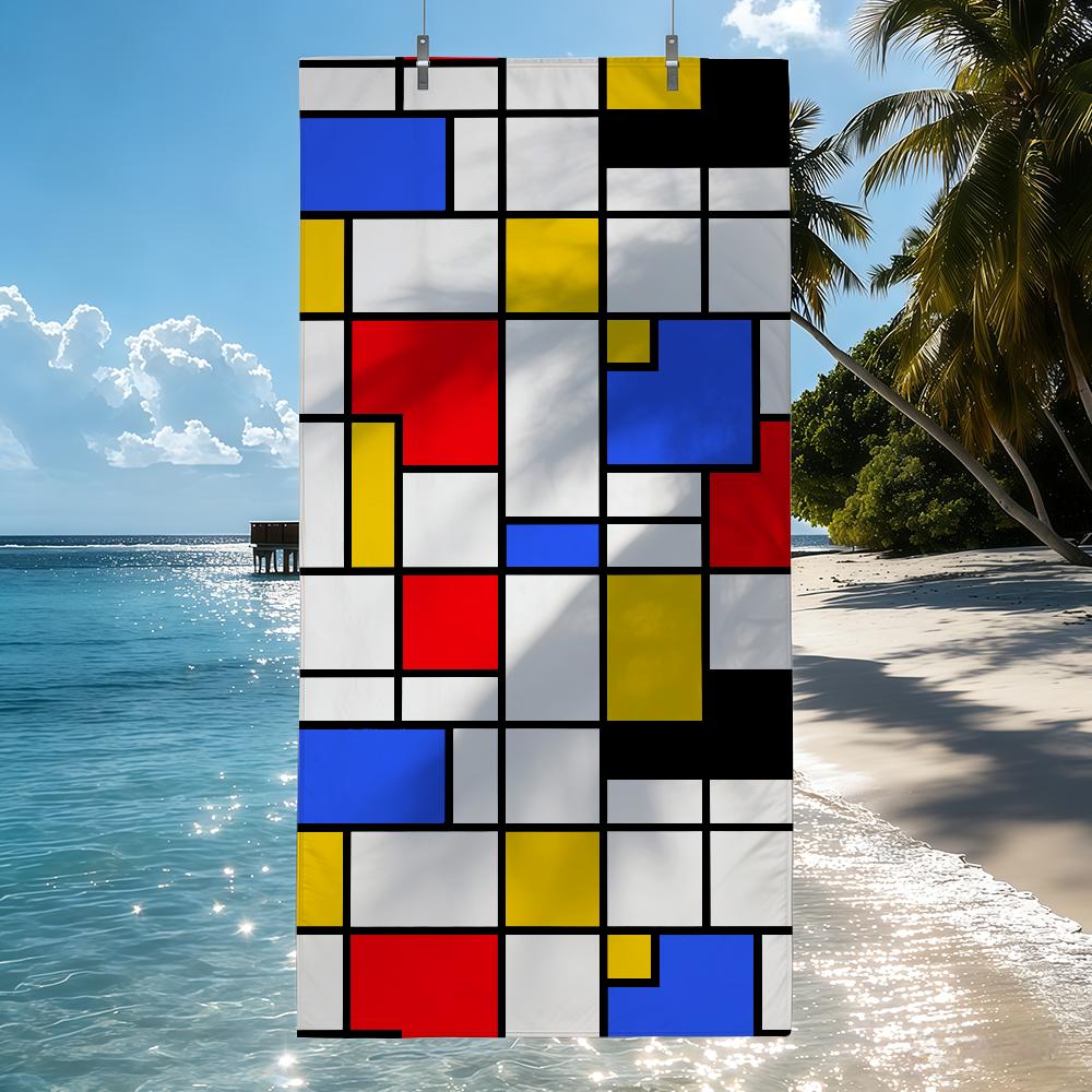 Art M-Mondrian Handtuchtrockner Badetuch Anwendbar für Leichtes Schwimmen Camping Yoga Strand Aus