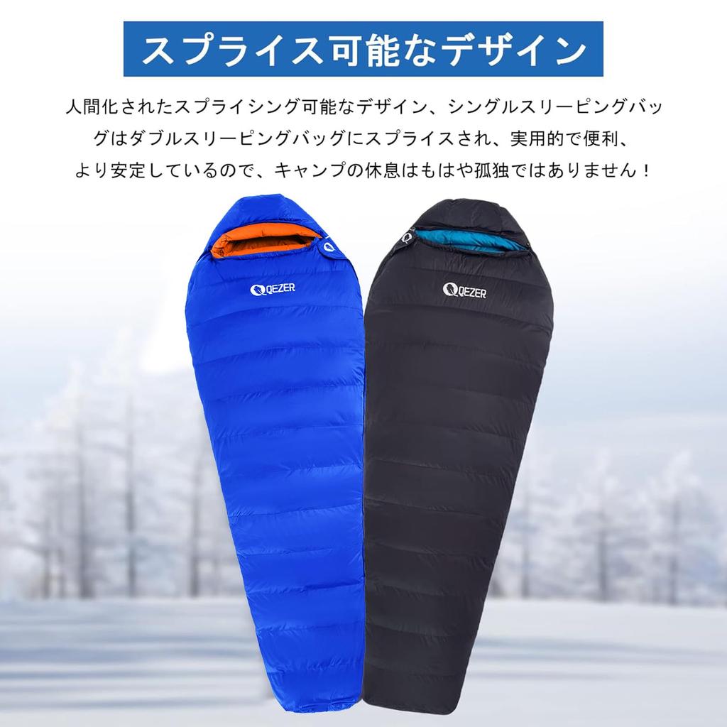 QEZER Sleeping Winter Down Sleeping Mummy Feather Sleeping Filled with 500g To 1500g 600FP High Quality 400T Water Can Be Connected for 2 Mountain