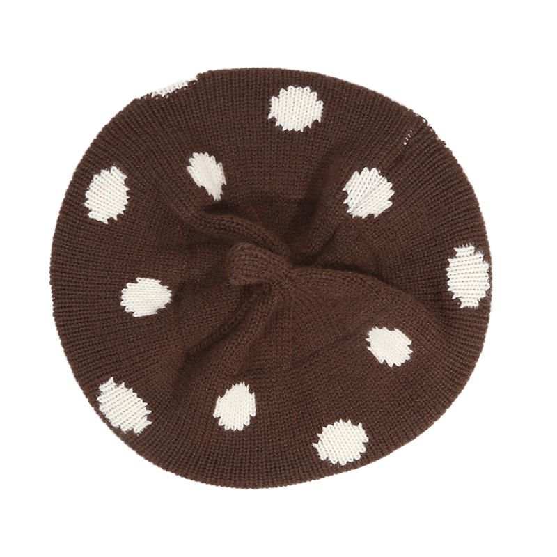 Korean Version Polka Dot Cute Baby Beret Autumn And Winter Children'S Fashionable Warm Hat