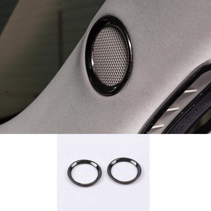 For Mazda CX-5 CX5 2nd Gen 2017 2018 Car ide Column Door Audio Speak Sound Cover Ring Circle Trim 2PCs