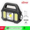 NEW USB Rechargeable Super Bright Solar LED Camping Flashlight With COB Work Lights Handheld Solar Powered Lanterns Searchlight