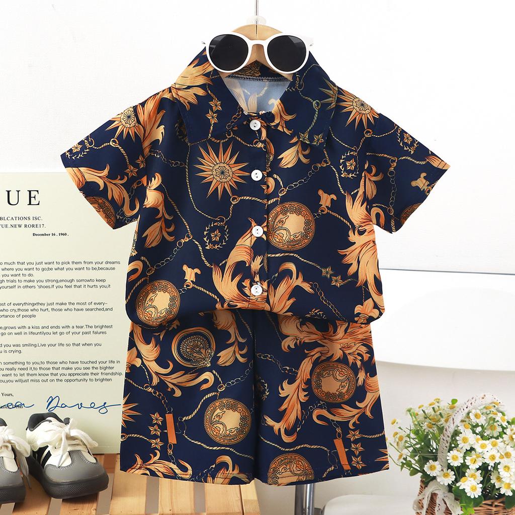 Children's Short-sleeved Short Pants And Shirt Set - Summer Boys' Casual Outfit