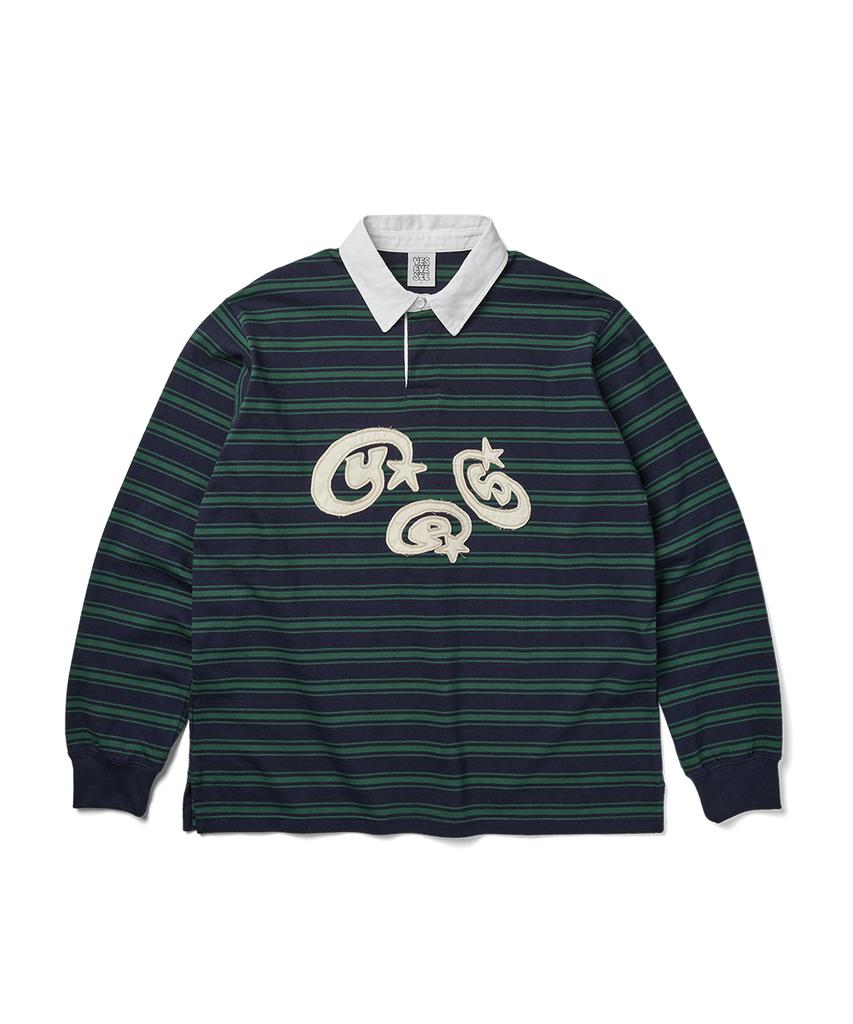 YESEYESEE Stripe Star Rugby Shirt Green
