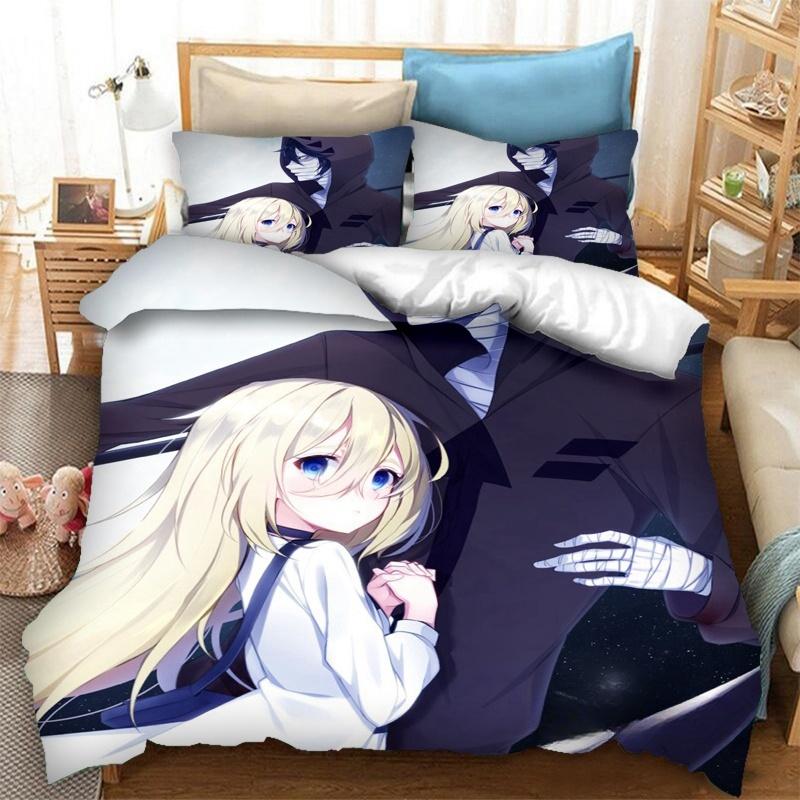 3D Printed Anime Angels Of Death Bedding Set Duvet Covers Pillowcases One Piece Comforter Bedding Sets Bedclothes Home Textiles