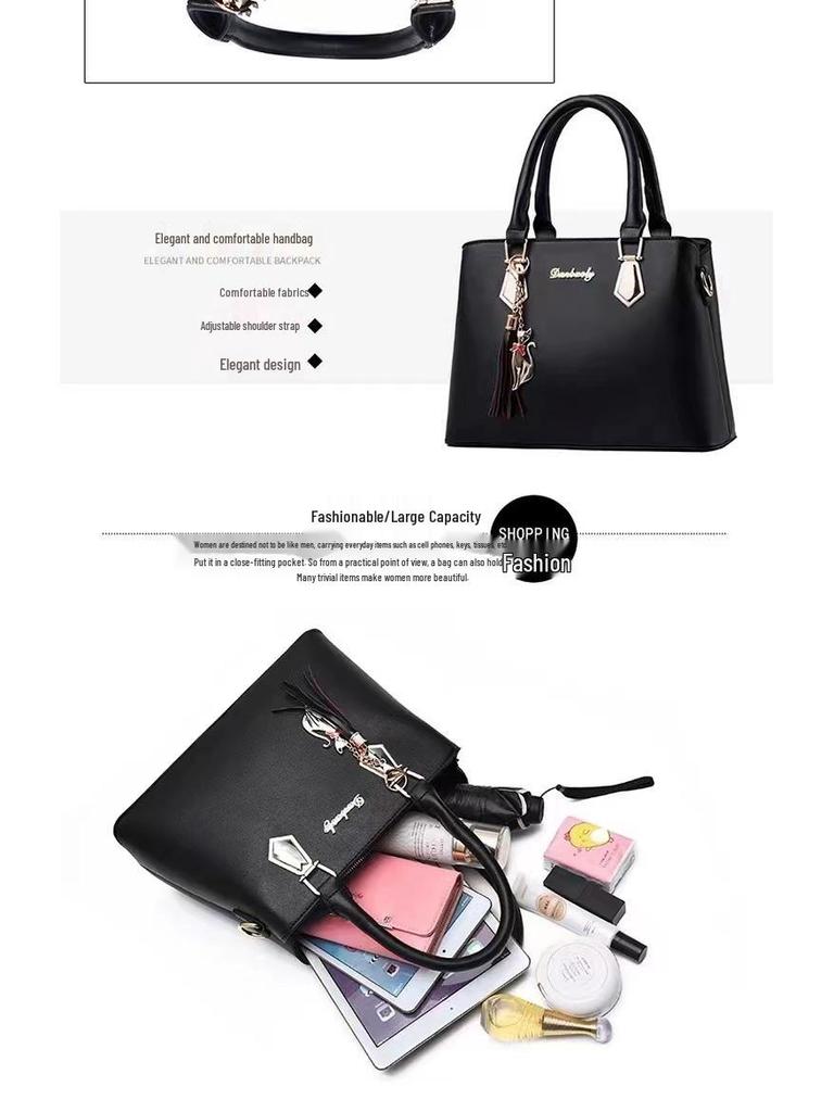 Borsa a Mano Elegante da Donna Stile Hong Kong – Borsa a Tracolla e a Spalla di Grande Capacità