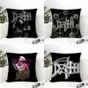 Rock BandDdeaths Band Cushion Cover Eco Linen Pillow Case DoubleSided Print Breathable Durable Zipper Home Decor Gift
