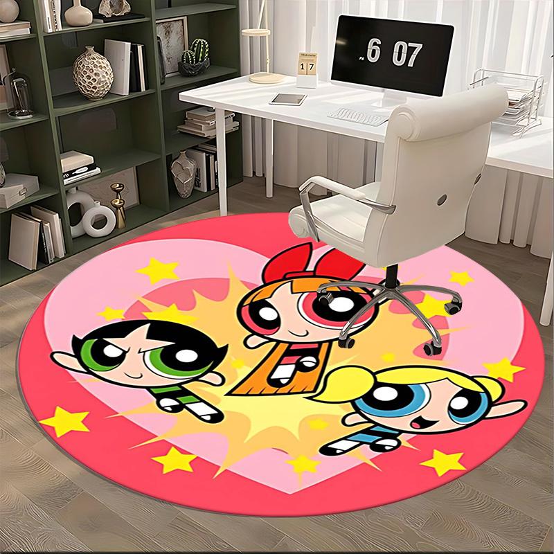 Powerpuff Girls, Chair mat Round Rug Office carpet, Non slip, Suitable for Living Rooms, Bedrooms,Decor1205635a