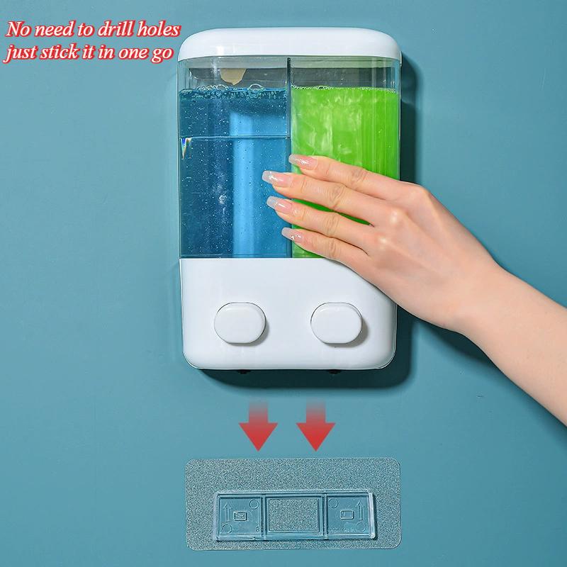 500/1000ML Wall Mounted Soap Dispenser Manual Press Capacity Suitable For Shampoo Used Bottle Bathroom Liquid Soap Dispensers