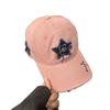 Fashion Hat Retro Ripped Pentagram Baseball Cap Female Face Small Summer Big Head Circumference Thin Breathable Korean Version Versatile Cap