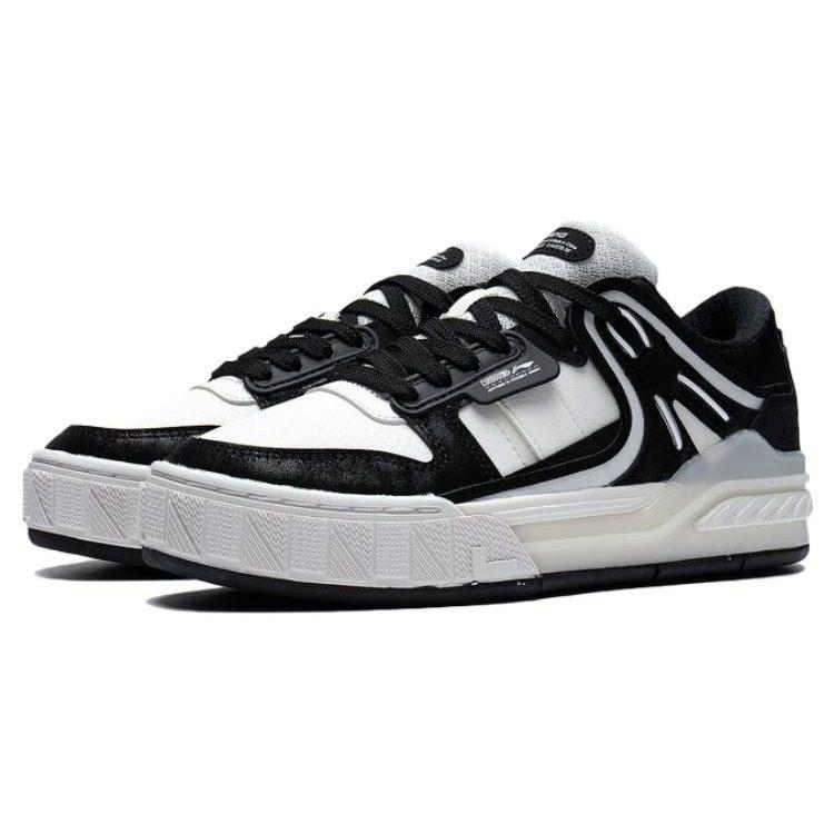 Li Ning Morning Glow Morning Glow Height Increasing Low Top Skateboard Shoes Women's White Black AGCS354-2