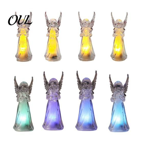 Desktop Ambient Lighting Guardian Angel Night Light, Small Prayer Reading Playing Music Peaceful Home Accents Figurine with LED Light for Desk, Table,