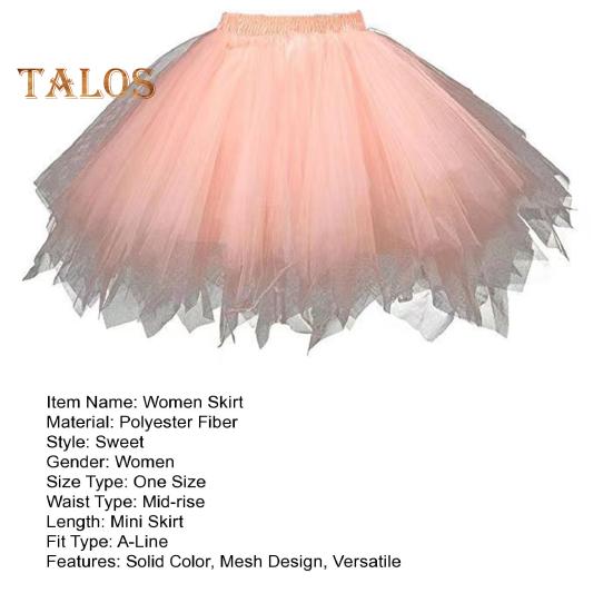 Fusta din tul pentru femei, anii 50, jupon cu tutu, talie elastică, jupon de balet, crinolină, costum de carnaval.