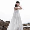2025 Spring/Summer Cotton Linen Women's Flowing Fairy Irregular Hem Spaghetti Strap Dress for Travel Photography