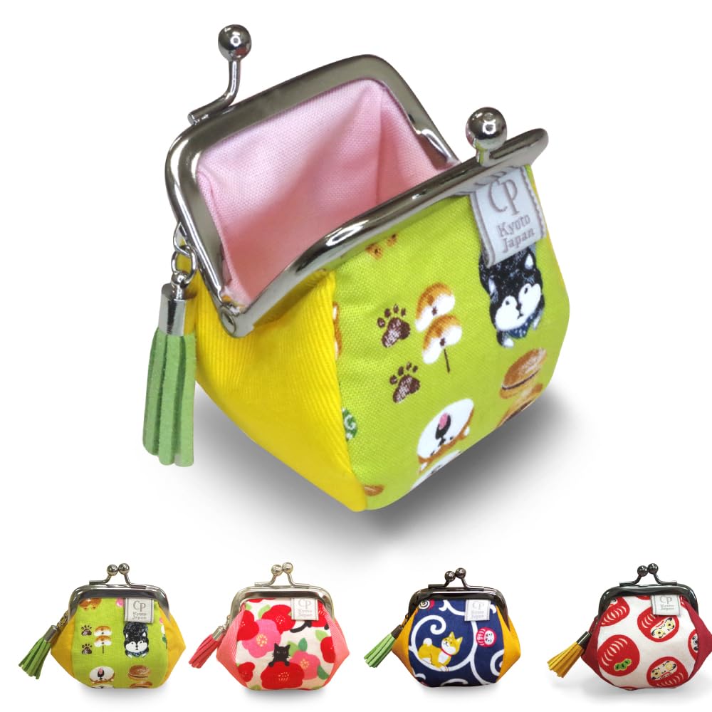 Japanese-made Clasp Wallet Dog Small Coin Purse Case Mini Size Traditional Pattern Kyoto Souvenir 1.8 Sun Koropote Spring Dog.