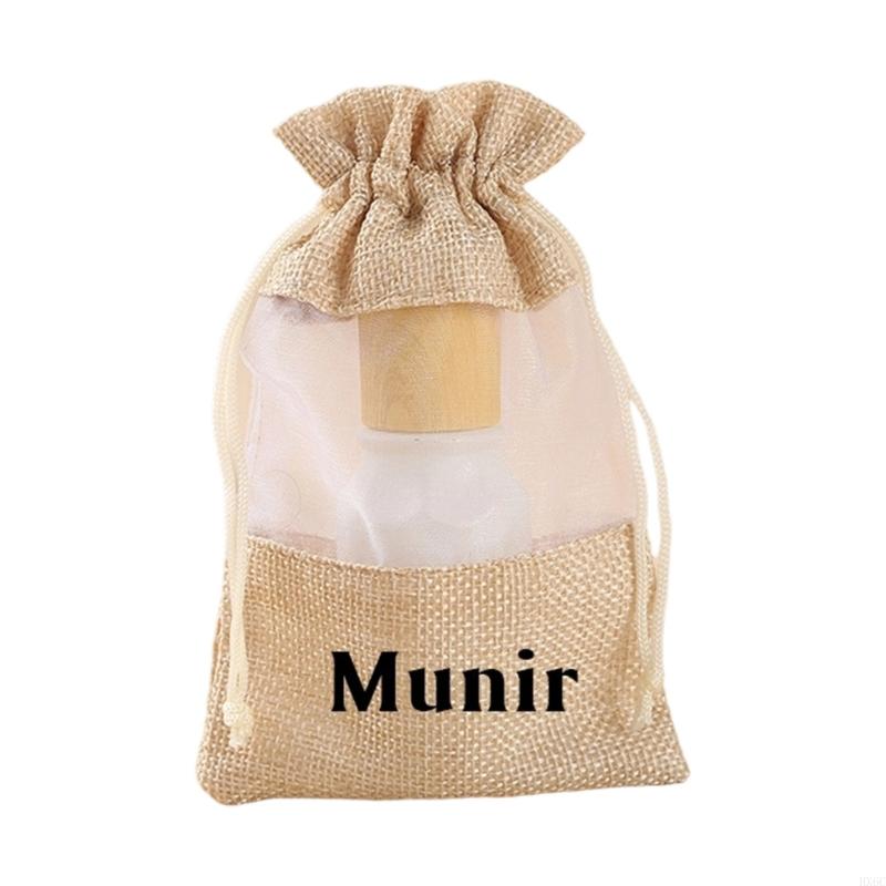 Retro Linen Jewelry Bag With Adjustable Drawstring Convenient Storage Solution HX6C