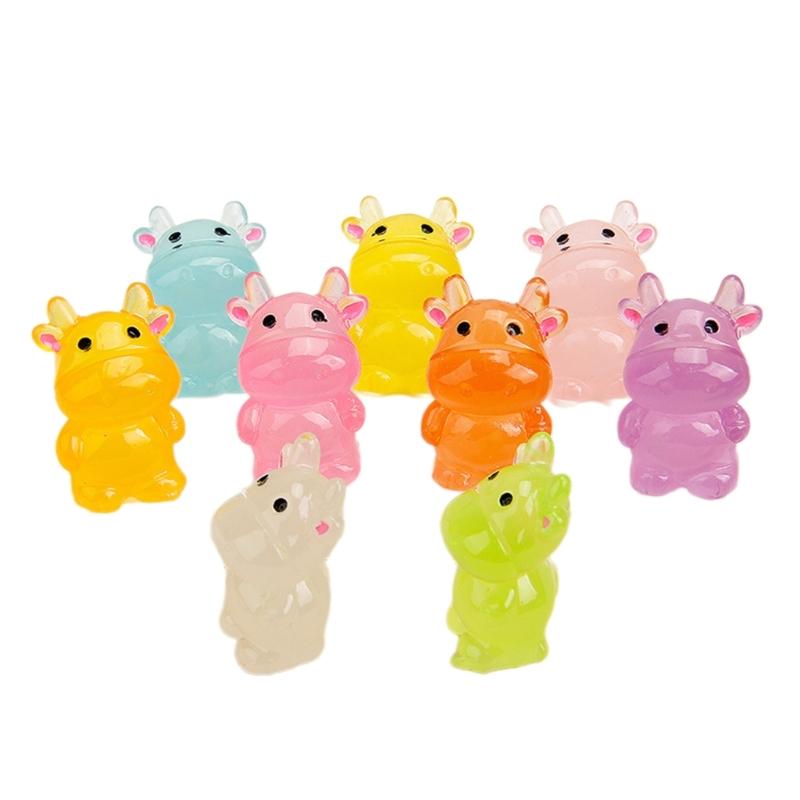 

Pack of 10 Luminous Tiny Loong Figures in Resin for Hair Clip Hair Tie Dollhouse and Garden Embellishments