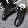 Fashion Snow Boots Winter Cotton Men Casual Shoes Leather Man Ankle Boots Fashion Black Shoes Winter Men Boots Warm Shoes With Fur 996