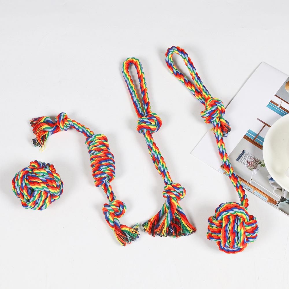 Durable Cotton Rope Knot Toy Set for Small, Medium, Large Dogs