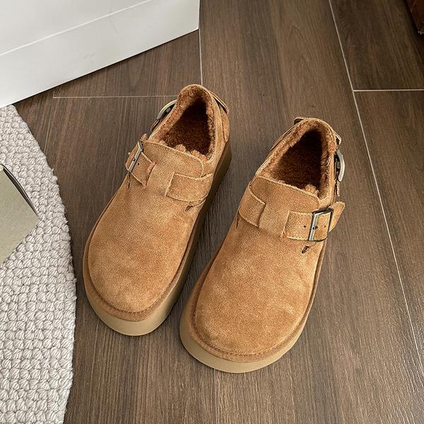 All-Match Winter Shoes Women Clogs Platform Female Footwear Shallow Mouth Round Toe Casual Sneaker Creepers Dress New Retro Slip