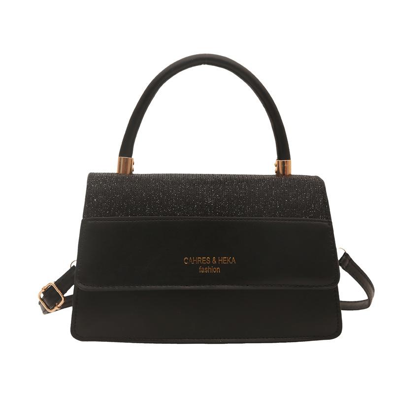 

Spring new high-value small square bag handbag fashionable casual simple versatile trend shoulder messenger bag чёрный