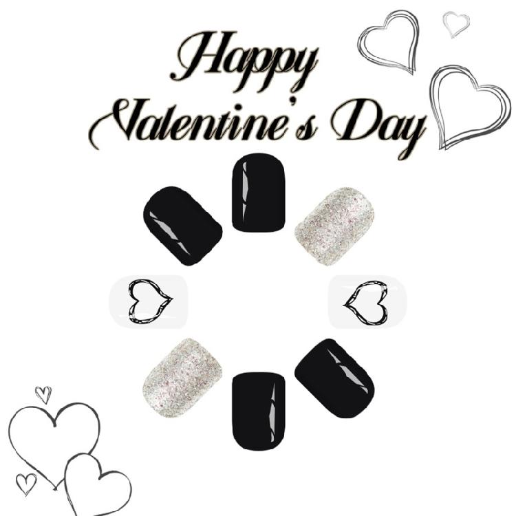 NonToxic ABS Fake Nail 24PCS Valentine Theme Short Artificial Nail With Heart Designs For Valentines Party Wear