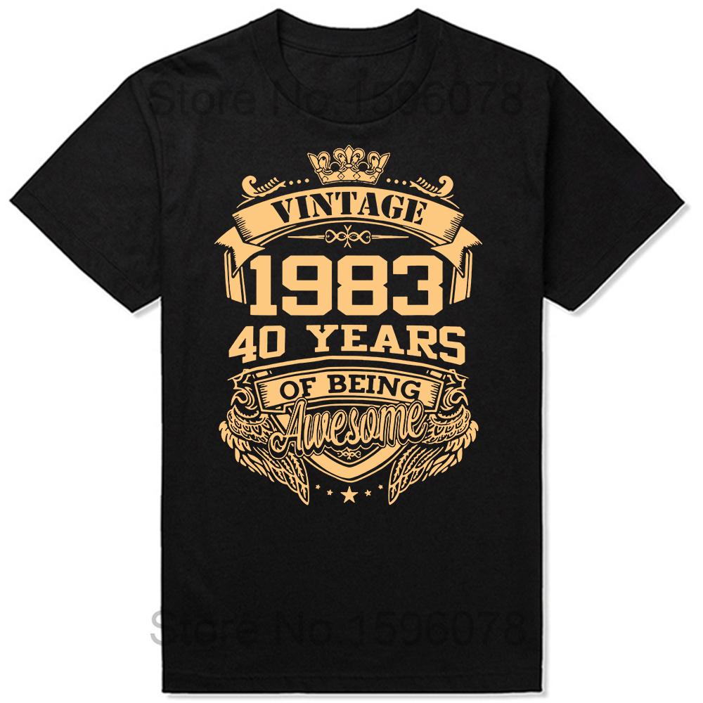 Made In 1983 Limited Edition Birthday Gift T-Shirt for Men Cotton T Shirts 41 Years Old Short Sleeve Tee Shirt Gift Idea Tops