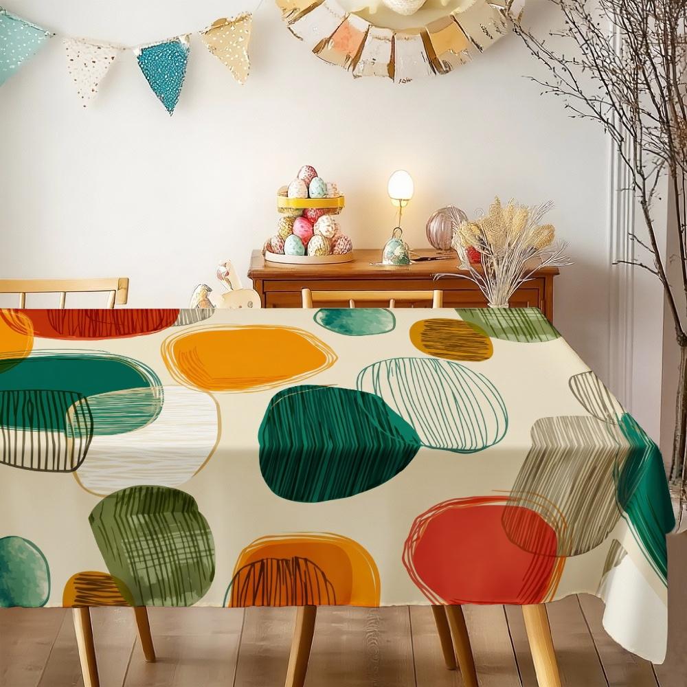 Abstract Geometric Pattern Rectangle Table cloth for Table Decor Waterproof Machine Washable Tablecloth for Table Holiday Party