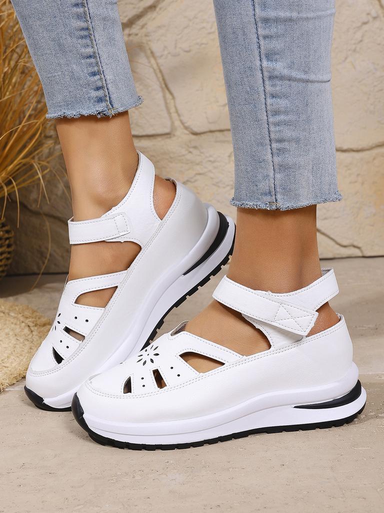 Round Toe Shoes Clogs Platform Female Footwear Low Heels Large Size Women Casual Sneaker Creepers Dress Breathable Big Size Summ