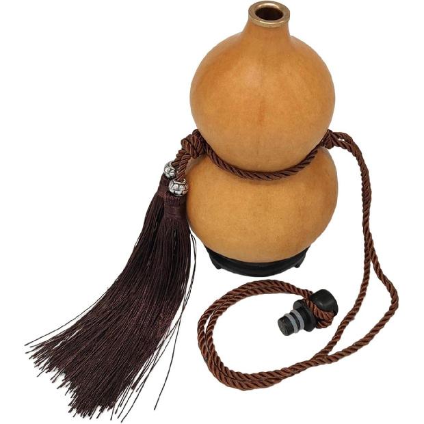 Fenteer Dried Gourd Water Bottle, Portable Water Bottle Water Gourd Flagon Gourd Jug for Camping, Gourd Craft Calabash Ornament Decoration for Home