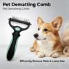 Professional Ergonomic Pet Hair Remover Brush Double-Sided Steel Undercoat Dematting Rake & Deshedding Tool for Dogs & Cats