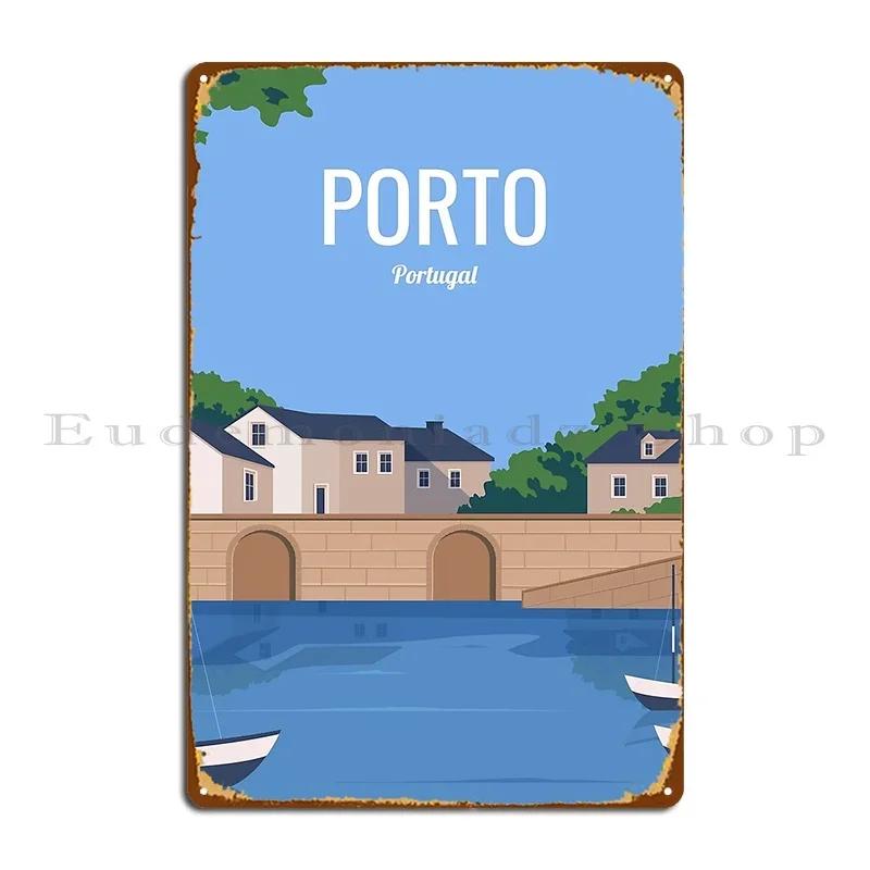 Porto Portugal Metal Plaque Poster Classic Print Club Bar Cinema Wall Decor Tin Sign Poster 20x30cm（7.8x11.8inch）