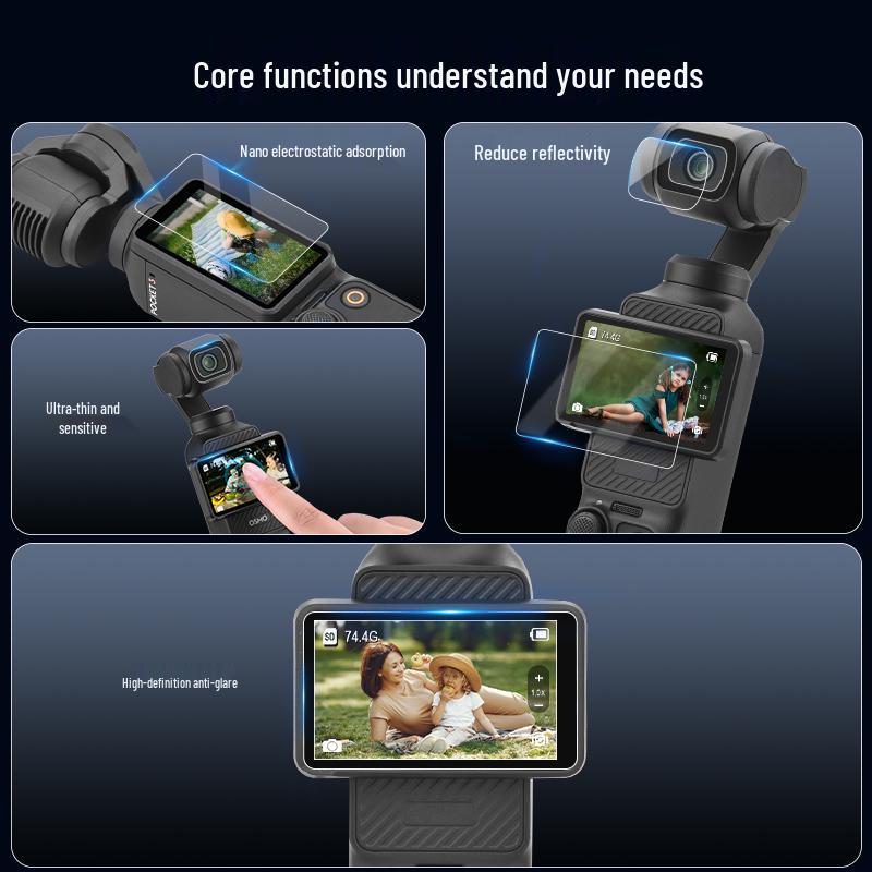 Accessori Pellicola Vetro Temperato Schermo Anti-Riflesso e Fotocamera DJI Osmo Pocket3 AR