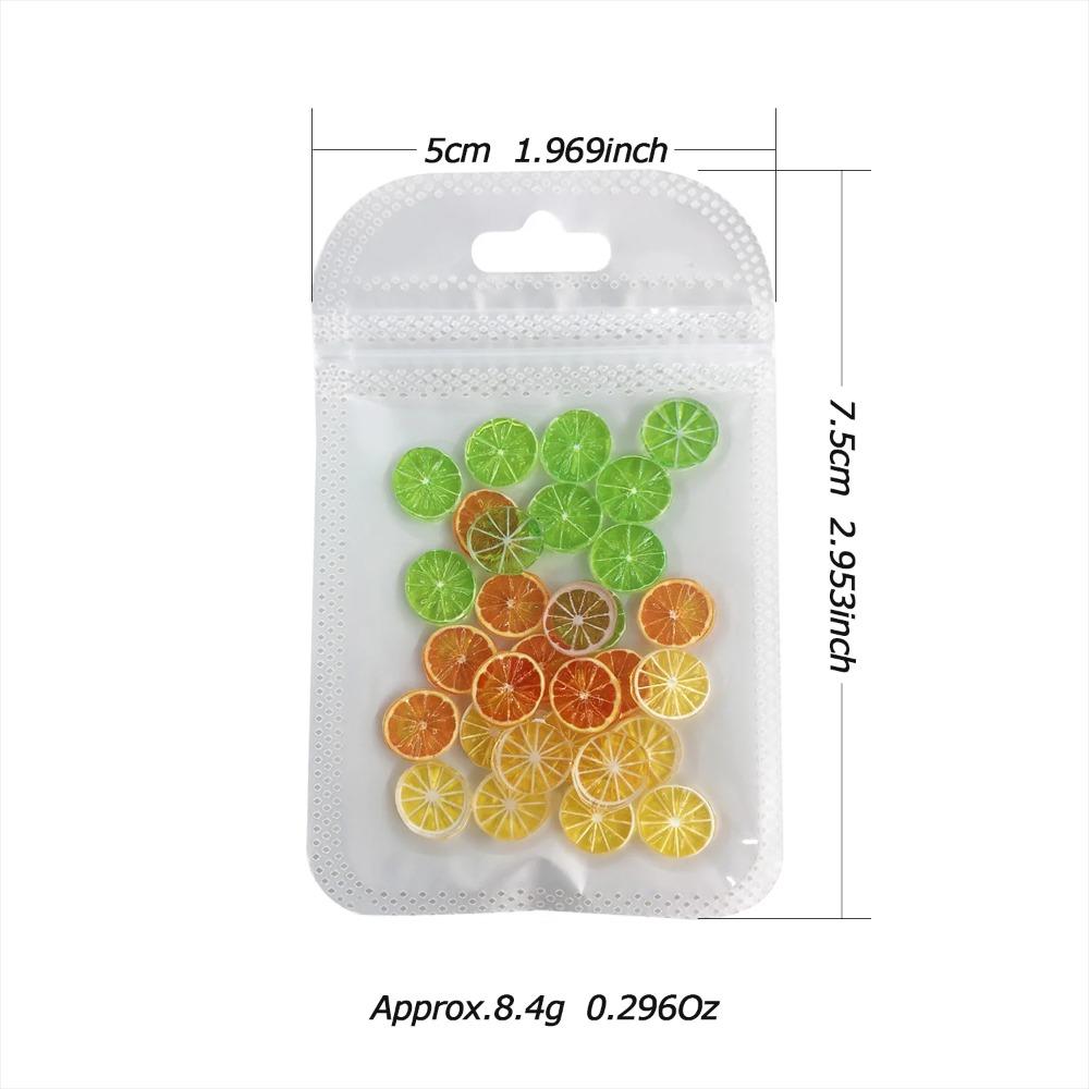 30Pcs/Bag Cute Resin 3D Nail Art Charms Orange Shape Kiwi Shape Fruit Nail Charms Lemon Shape Resin Nail Charms Manicure