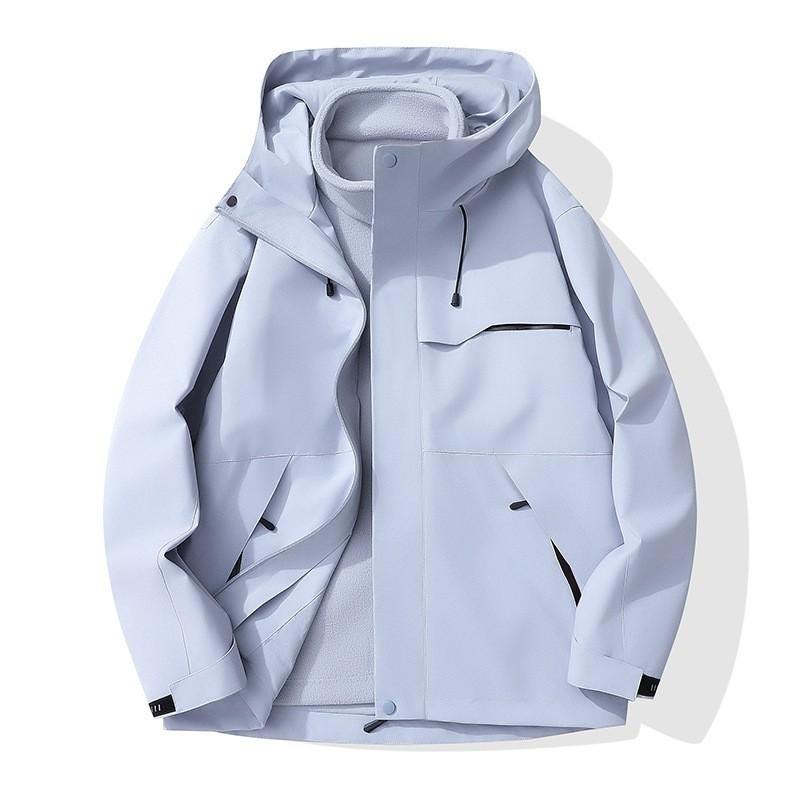 Mens Womens 3-in-1 Waterproof Windproof Hiking Jacket With Removable Shell Gore-Tex Fabric All-Season Outdoor Parka