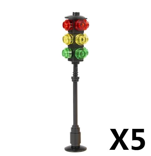 MOC DIY Accessori Parti Piastra Scena Città Blocchi da Costruzione Tronco d'Albero Recinzione Ringhiera Lampione Stradale Semaforo Base Giocattolo A037