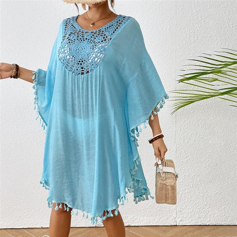 Beach Skirt Summer New Style Ladies Long Skirt Beach Blouse Crocheted Stitching Tassel Swimsuit Bikini Outer Wear