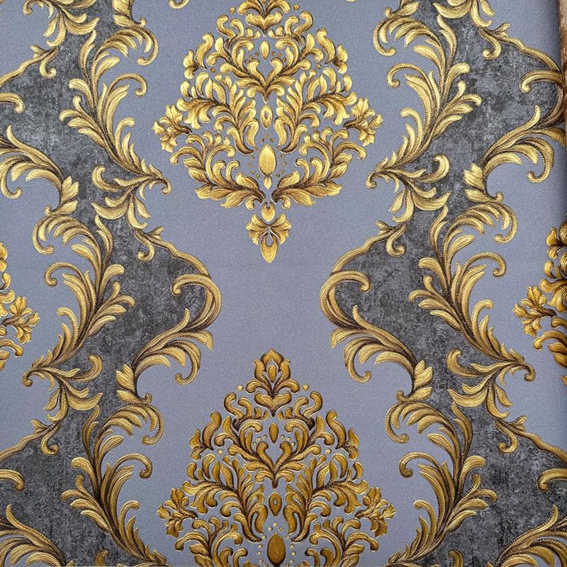 European 3D Stereo Large Flower Wallpaper Living Room Bedroom Damascus Wallpaper Palace Style