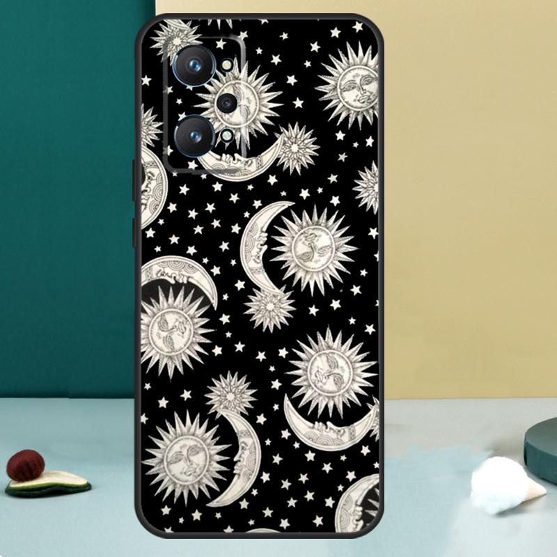 Vintage Moon and Sun Stars For Realme 13 12 10 11 14 Pro Plus GT 6 5 6T GT7 Pro C55 C53 C51 C21Y C25S C75 C67 C61 Case