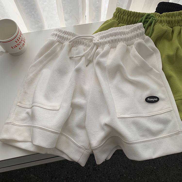 Pantaloni scurți sport de vară pentru femei, cu talie înaltă, croială A: Pantaloni largi casual cu picior lat, model nou 2025.