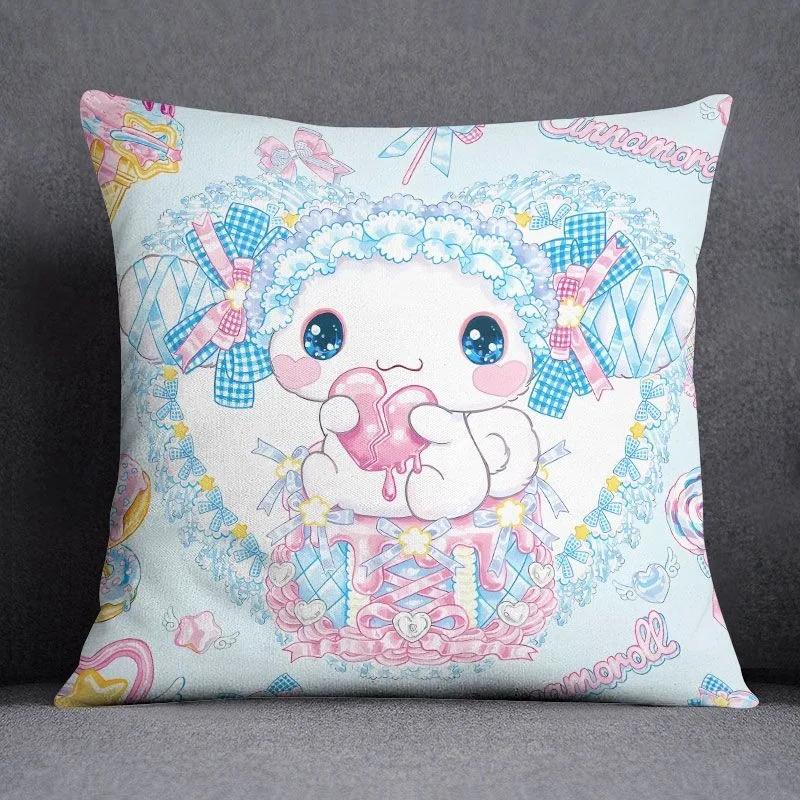 Cartoon Sanrio Pillow Cover Hello Kitty Kulomi Living Room Sofa Cushion Cover Bedroom Home Decoration Child Room Decoration