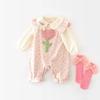 Spring Floral Infant Jumpsuit with Flying Sleeves